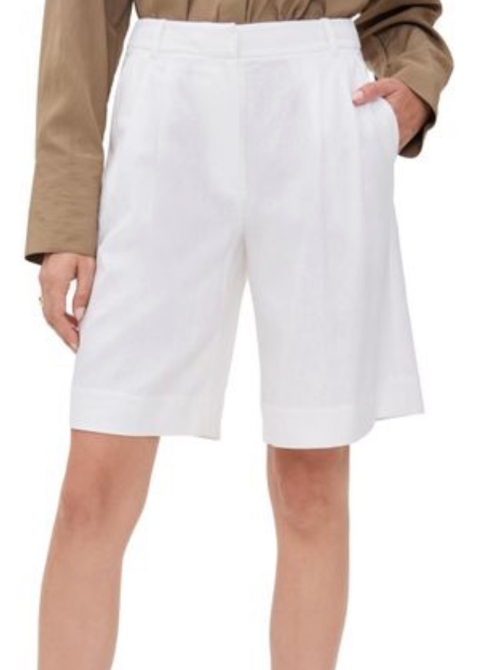 Joes Jeans White Linen Blend Bermuda Shorts - Women's